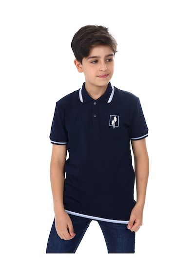 Toontoy Kids Toontoy Erkek Çocuk Polo Yaka Palmiye Baskılı Tişört Lacivert