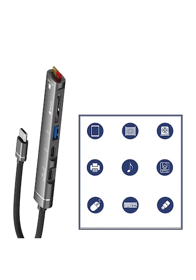Microcase AL4613 5 İn1 USB 3.0 Type-C To SD-TF Kart Okuyuculu Hub