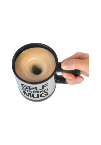 Kendi Kendini Karıştıran Bardak Self Stirring Mug Termos Kupa Beyaz