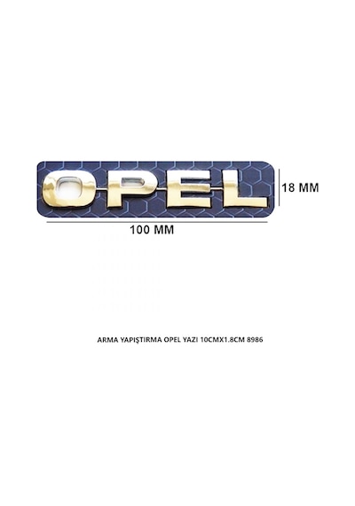 Opel Arma Bagaj Yazısı Yapıştırma 10cmx1.8cm 8986