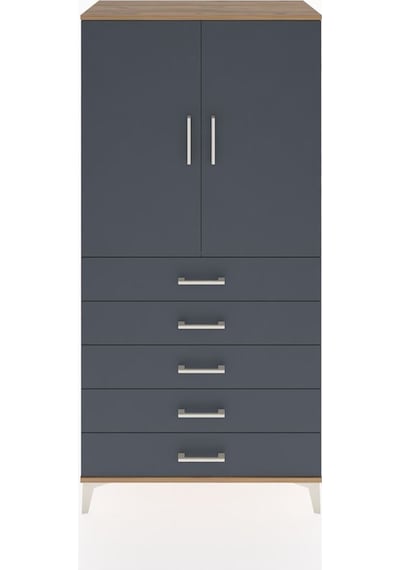 Hyperion Dolap 2 Raflı 5 Çekmeceli 2 Kapaklı 88x44x182 Çam-an... Çam