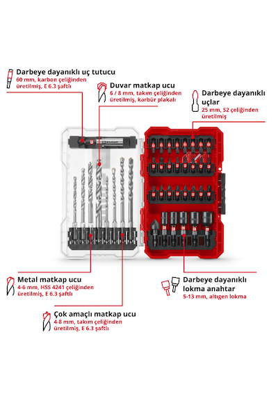 Einhell M-CASE 39 Parça Matkap Uç Seti - 49108763