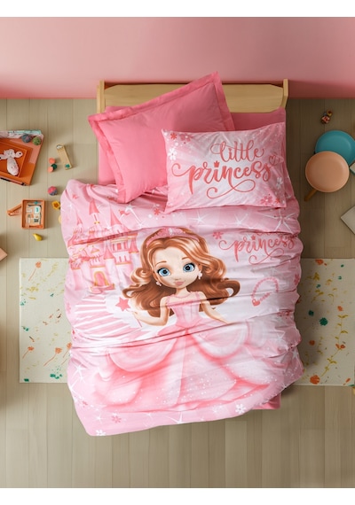 Cotton Box Junior Tek Kişilik Lastikli Çarşaflı Nevresim Takımı Gimbiya Pembe