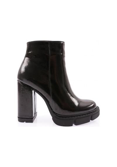 Dgn 703 Kadin Lita Topuklu Bot 703-2131-R8961 Siyah Kırışık