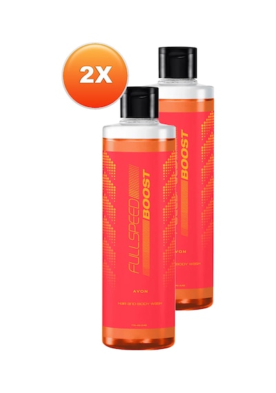 Avon Full Speed Boost Erkekler İçin Saç Ve Vücut Şampuanı 2 x 250 ML