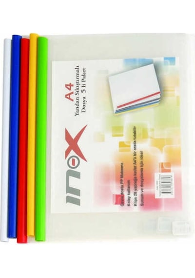 Inox Yandan Sıkıştırmalı 5li Dosya 8658