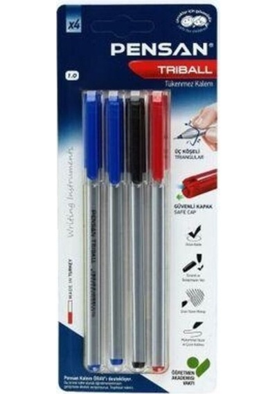 Pensan Triball Tükenmez Kalem 4lü Karışık 01003 Diğer