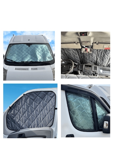 Motokaravan Ön Ve Yan Camlar İçin Isı Yalıtım Güneşlik Fiat Ducato Peugeot Boxer Citroen Jumper