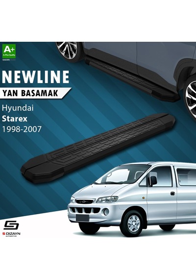 S-dizayn Hyundai H-1 Starex Uzun Şase Newline Siyah Yan Basamak 213 Cm 1998-2007 A+ Kalite