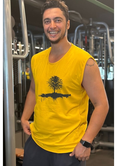Bluu Kolsuz Spor T-shirt Tank Top Spor Atlet Fitness Atlet