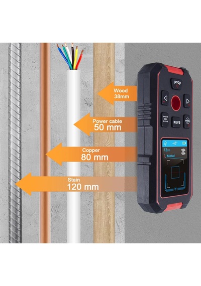 Noyafa Nf-518s Duvar Tarayıcı Lazer Uzaklık Ölçer Ahşap Ac Canlı Tell Nf-518s -1/0 Bar