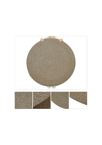 Ocean Home Textile Siyah Kırçıllı Jüt Halı Kilim 120 CM