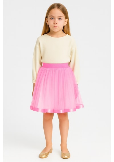 Esila Kids Kız Çocuk Etek Misineli Şık Etek Pembe