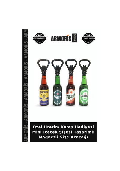 Özel Üretim Kamp Hediyesi Mini İçecek Şişesi Tasarımlı Magnetli Şişe Açacağı Çok Renkli