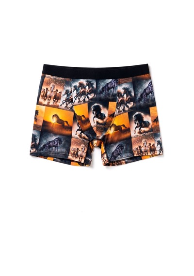 Just Inner Erkek Pamuklu Boxer Dijital Baskı Ekstra Konforlu Kalıp 138000 Gri