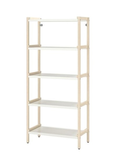 Ikea Ekenabben Açık Raf Ünitesi, Beyaz-titrek Kavak, 70x34x154 Cm