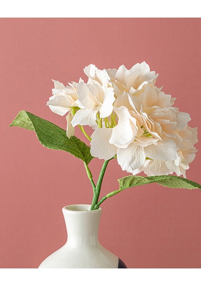 Hortensia Tek Dal Yapay Çiçek Şampanya