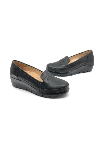 Greyder 59016 Zn Deri Dolgu Topuk Comfort Casual Kadın Ayakkabı siyah