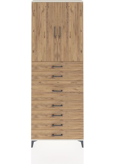 Arges Dolap 3 Raflı 7 Çekmeceli 2 Kapaklı 88x30x243 Aytaşı-çam Aytaşı