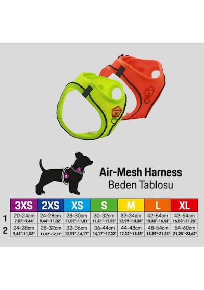 Pawstar Air-mesh Mosaic Köpek Göğüs Tasması Çok Renkli