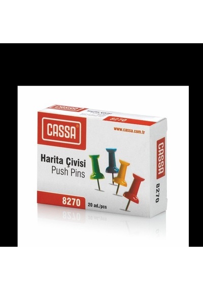 Cassa 8270 Harita Çivisi Renkli 5 Kutu 100 Adet