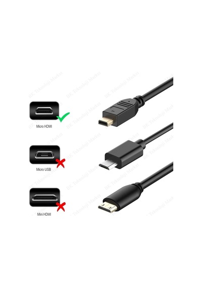 Micro Hdmi To Hdmi Tablet Kamera Görüntü Kablosu - 1.5 Metre