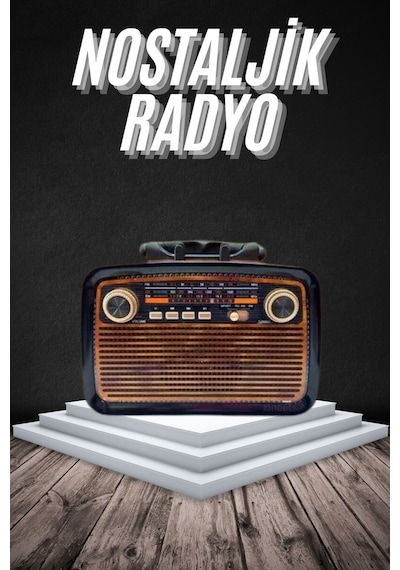 Eskitme Nostalji Tasarımlı Bluetoothlu Nostalji Radyo Ahşap Nostaljik Görünümlü 12390649