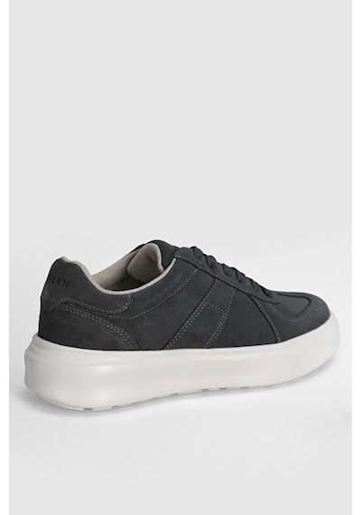 Lufian Jaques Erkek Süet Deri Sneakers Ayakkabı Süet Gri Beyaz