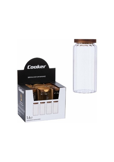 Cooker Borosilikat Cam Kavanoz 1.4 Lt Ckr-3822 Bej