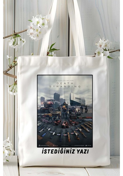 Art Hediye Death Stranding Oyun Baskılı Bez Çanta Omuz Çantası Kişiye Özel Model 5 Çok Renkli