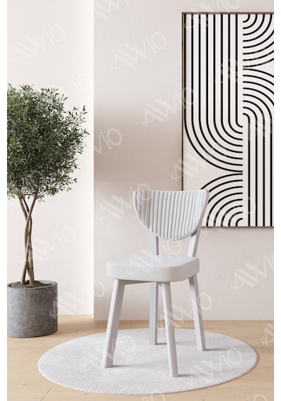 Avvio Elma Beyaz Mutfak Sandalyesi Yemek Odası Bahçe Balkon Otel Restoran Kafe Sandalyesi Krem