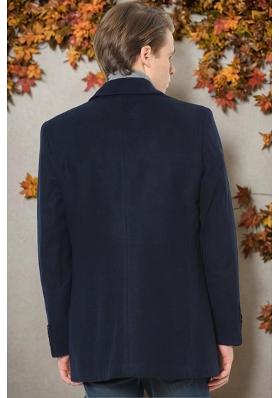 Plt8206 Dewberry Erkek Palto-Düz Lacivert-Düz Lacivert