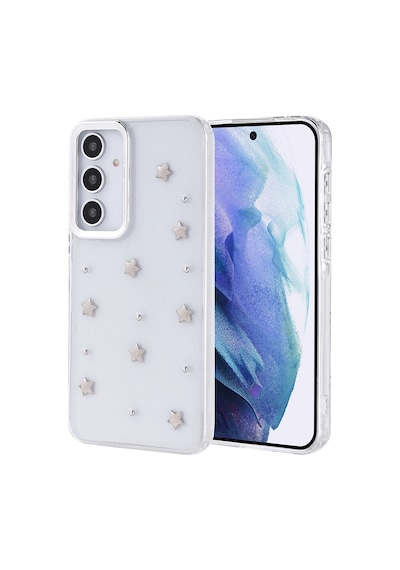Zore Galaxy A55 Kılıf Airbag Tasarımlı Simli Şeffaf Ogaa Kutup Kapak - Yıldız