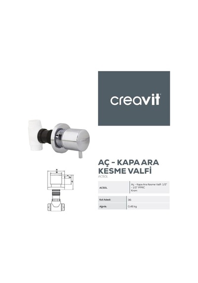 Creavit Gömme Rezervuar A. Klozet İçin+ufo Kumanda Paneli+ara Musluk Krom