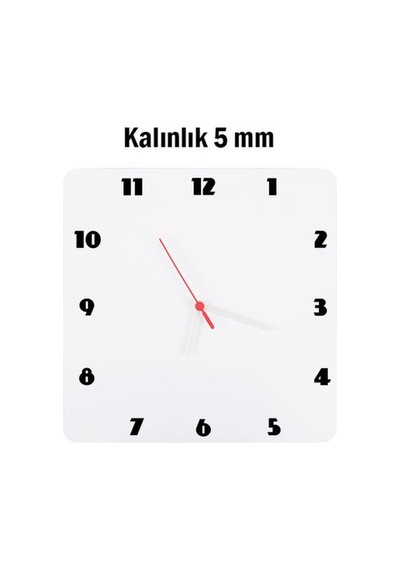 Sublimasyon Hdf Kare Saat 28x28 Cm Çok Renkli
