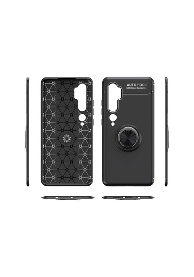 Xiaomi Mi Note 10 Kılıf Zore Ravel Silikon Kapak Siyah-Mavi