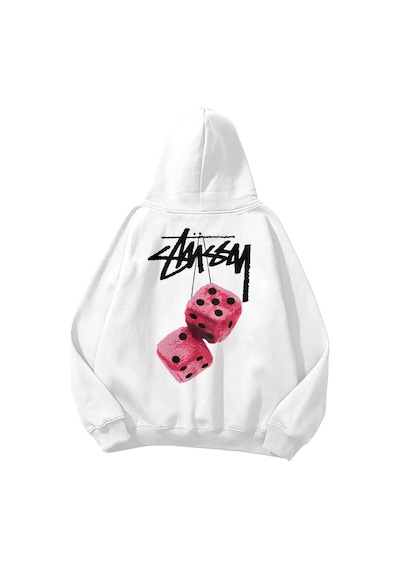 Startmore Unisex Stüssy Zar Sweatshirt Beyaz Beyaz