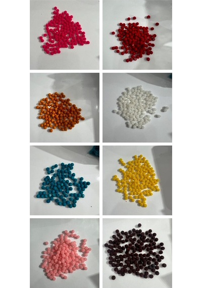Kadife Boncuk Seti 8 Mm 8 Renk 10 Gram Takı, Oya, Abiye Boncuğu 8 Renk 10'ar Gram 800-820 Adet