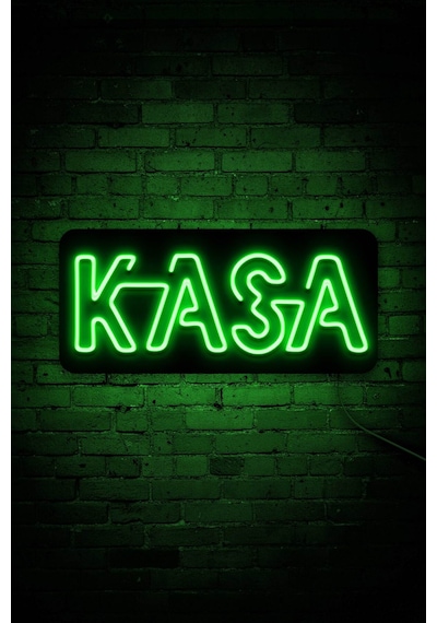 Kasa Yazısı Neon Led Dükkan - İşyeri - Cafe - Lokanta Kasa Banko Yazısı Yeşil Yeşil