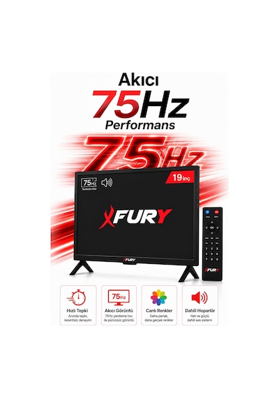 Fury 19" Sesli Uzaktan Kumandalı 75hz 5ms Hdmı Vga Geniş Ekran Monitör