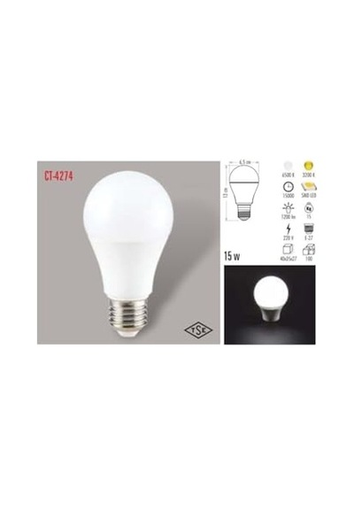 Beyaz Işık 15 Watt Led Ampul E27 6 Adet Diğer