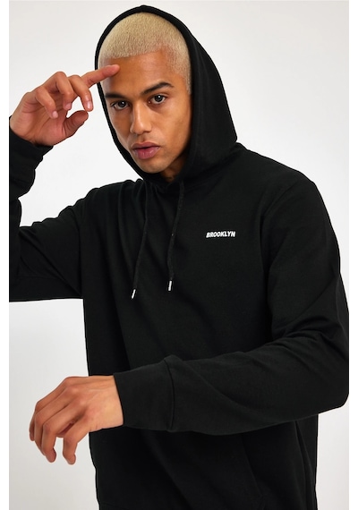 Süperlife Kapşonlu Uzun Kollu Baskılı Dar Kalıp İnce Erkek Sweatshirt Spr 2019k61 Haki