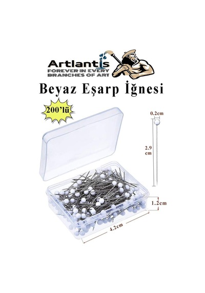 Eşarp İğnesi Beyaz 200 Lü 1 Paket Türban İğnesi Başörtüsü Toplu İğne Şal Düğün Nikah Nişan Kına Sünnet Takı İğnesi