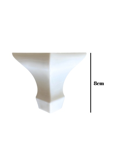 Lükens Beyaz 8cm Plastik Ayak Mobilya Masa Ve Dolap Ayağı 8cm Beyaz 4 Adet Beyaz
