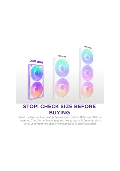 F240 Rgb Core Tek Çerçeve Fan Ünitesi, 240mm, 2x 120mm Rgb Fan Dahil, Hız Ve Aydınlatma Kontrolü, Yüksek Statik Basınç Ve Hava Akışı, 8 Argb Led, Beyaz