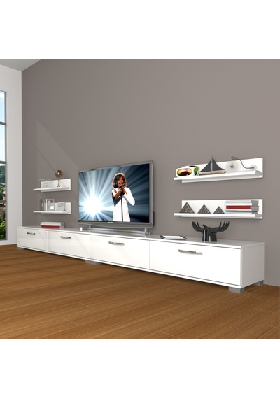 Decoraktiv Eko 360r Slm Tv Ünitesi Tv Sehpası Parlak Beyaz