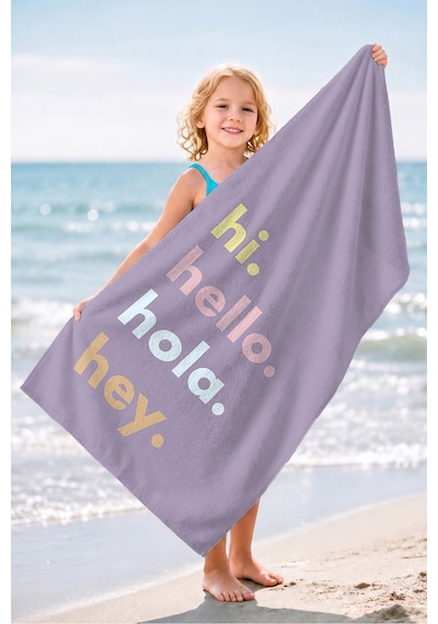 Hi Hello Tipografik Lila Plaj Havlusu-pastel Minimalist Havuz Deniz Banyo Hızlı Kuruyan Sahil Örtüsü Sessiz Yakamoz Hi Hello Tipografik Lila Plaj Havlusu-pastel Minimalist Havuz Deniz Banyo Hızlı Kuruyan Sahil Örtüsü Sessiz Yakamoz