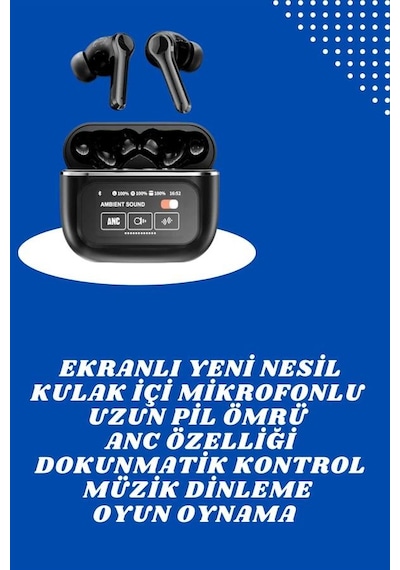 Ekranlı - 144 - Yeni Nesil Pro Kulaklık Ve Akıllı Saat Kampanyası Kulak - Muratech - İçi Mikrofonlu