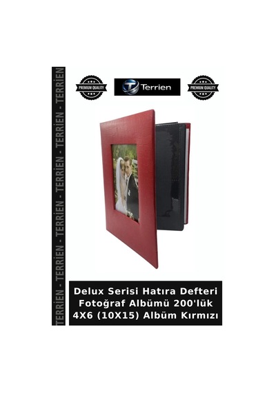 Delux Serisi Hatıra Defteri Fotoğraf Albümü 200'lük 4x6 10x15 Albüm Kırmızı