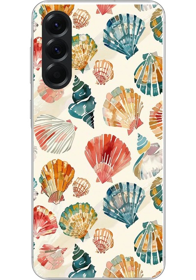 Samsung Galaxy A56 Uyumlu Deniz İncileri Baskılı Silikon Kılıf Renkli